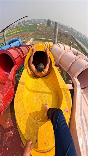 Crazy Balloon Ride on Water Slide! 🎈💦 #waterslide #funnyvideo #shorts