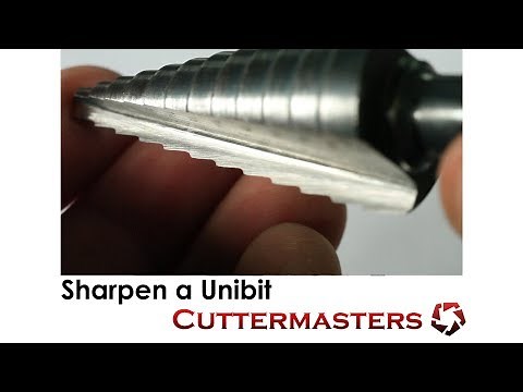 Sharpen a Unibit using the Tradesman Machinist Reversing DC Variable Speed Bench Grinder