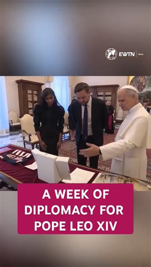 In his first week as pontiff, Pope Leo XIV welcomed key global figures to the Vatican. He met with Ukrainian President Volodymyr Zelensky and First Lady Olena Zelenska, who thanked the Pope for his call for a “just peace.” The Holy Father also received Ecumenical Patriarch Bartholomew I, a sign of ecumenical outreach, and held a private audience with U.S. Vice President J.D. Vance and Secretary of State Marco Rubio, both of whom attended his inauguration Mass. A powerful start to a new papacy. #