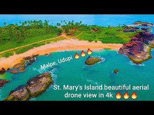St. Mary's Island malpe Udupi shot from drone in 4K