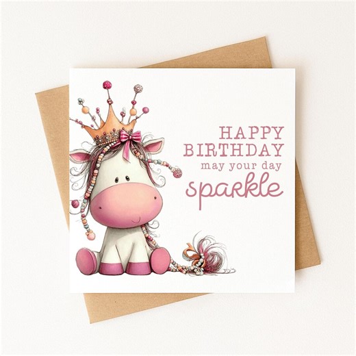 Unicorn Birthday Card | May Your Day Sparkle Unicorn Birthday Card - Etsy