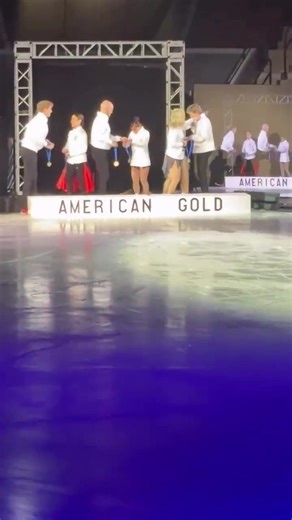 Alysa during medal ceremony at stars on ice in Boston Massachusetts today! #alysaliu #stateside #bostonmassachusetts #medal #reenactment