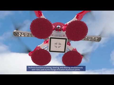 Dron robot for the cleaning and inspection of solar panel