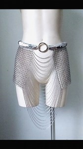 108 reactions | This beautiful #armor belt is created with a scalemail accenting belt with a large 1.5" o-ring & draped stainless steel chain front with stainless steel #chainmail. Shown in mirror silver #scalemail. Available in all colors & brass & gunmetal chainmail upon request. https://www.syntheticdaisydesign.com/products/chainmail-armor-belt-sample | SyntheticDaisy Designs | Facebook