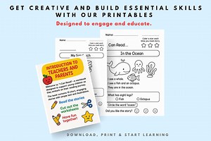 Reading Worksheet -I Can Read Printable Activity for Kids - Early Literacy Workbook , Digital Download - Etsy