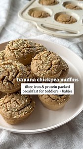 these banana chickpea muffins are packed with fiber, protein & iron, making them a perfect breakfast for babies toddlers! SAVE to make later & follow along for more easy nourishing recipes your whole fam will love🤎 I’ll drop the recipe in the comments! #chickpeamuffins #toddlerfoodideas #toddlermealideas #toddlersnacks #toddlerfood #toddlermoms #muffinrecipe #bananamuffins #babyfriendly | Toddler Dietitian Tiff