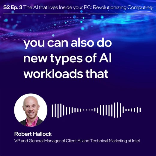 How does running AI locally make a difference? Take a deep dive into the upsides of optimizing AI locally on the Intel #AIPC with #IntelCoreUltra. Listen to the full podcast with Intel’s own Robert Hallock. #IntelvPro https://bit.ly/4cf18rC | Intel | Facebook