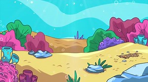 Animated Flat Design Underwater Scene Loop Background