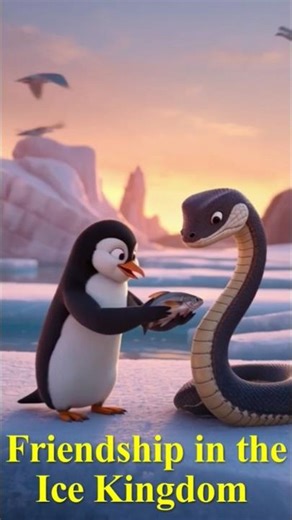 ❄️🐍 Penguin & Python: Friendship in the Ice | Wild Emora EN #shorts #wildemoraen #icetale