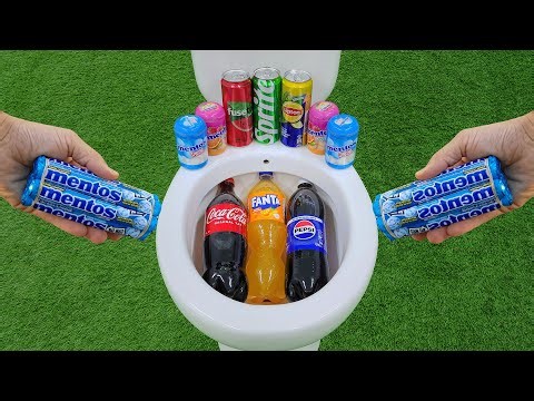 Big Fanta, Coca Cola, Pepsi VS Popular Sodas !!! Sprite, Fruko, Yedigün and Mentos in the toilet