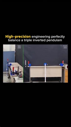 Mind sparked on Instagram: "A triple inverted pendulum is a brutal test for control engineering because instability is the default state. Guiding the system through all eight equilibrium points while staying stable shows just how powerful modern control strategies really are ⚖️🧠 The real magic is in the timing. With a 1-millisecond control loop, the controller makes thousands of micro-corrections every second, constantly predicting, adjusting, and correcting before the system can fall apart ⏱️⚙