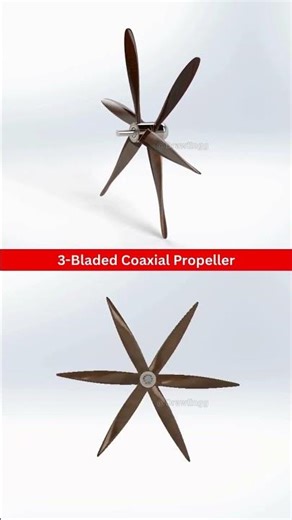 3-Bladed Coaxial Propeller #mechanism #engineering #mechanic #mechanical #aircraft #shortvideo