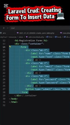 Laravel Crud: Creating Form To Insert Data