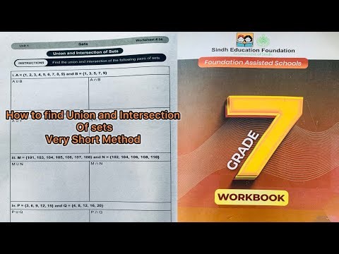 short method find to union and intersection of sets |Class 7 maths unit 1 sets | #ibajst2025