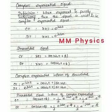 Signasl - Complex exponential and sinusoidal waveform representation notes - Signals and Systems