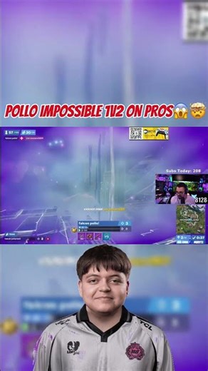 POLLO IMPOSSIBLE 1V2 ON PROS 😱😳 #fortnite #fortniteclips #fortnitecompetitive #pollofn