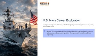 U.s. Navy Career Exploration 101 Role Skills Salary Pathway Grades 4-12 PPTX...