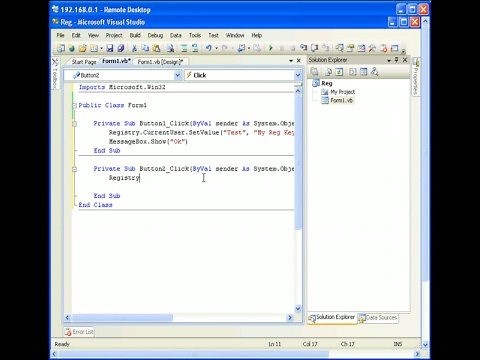 Using registry Key VB.net VB 2005 and VB 2008