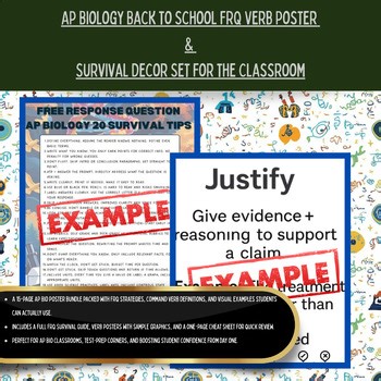 AP Biology FRQ Verbs Made Clear | Student-Friendly Exam Prep Posters BUNDLE