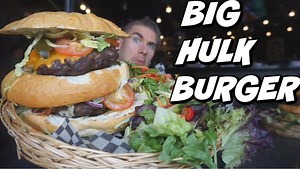 254K views · 5.8K reactions | This is a big burger challenge! Luckily, we were able to have salad with it to keep the calories down! Plus, how fitting is it to eat some greens with a hulk burger? | Joel Hansen - Model Vs Food | Facebook
