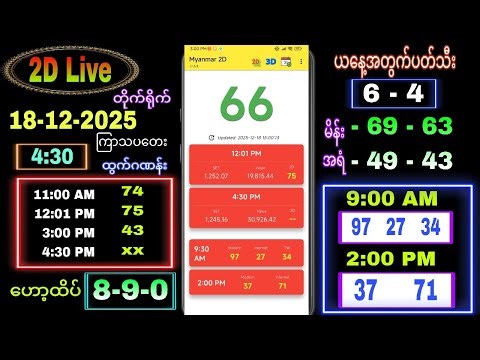 2D Live (18-12-2025) ကြာသပတေးနေ့ ညနေခင်း 4:30
