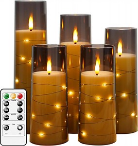 [Hot Item] Timer 5 PC Flickering Flameless LED Candles
