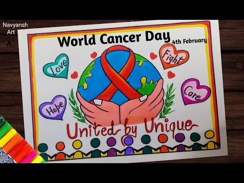 Cancer Awareness poster drawing easy / World Cancer Day drawing / How to draw Cancer Day poster