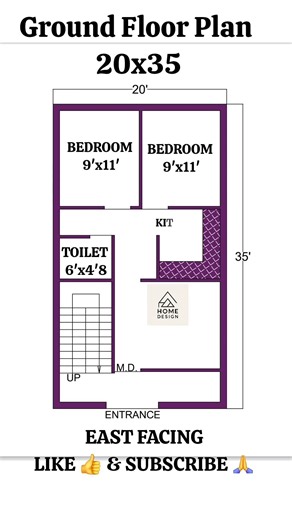 2d Home Plan 20'x35'| Indian Home Plan| #homeplan #houseplan #autocadplan #2dplan #floorplan #viral
