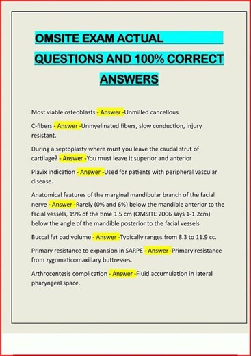 Omsite Exam Actual Questions And 100 Correct Answers video