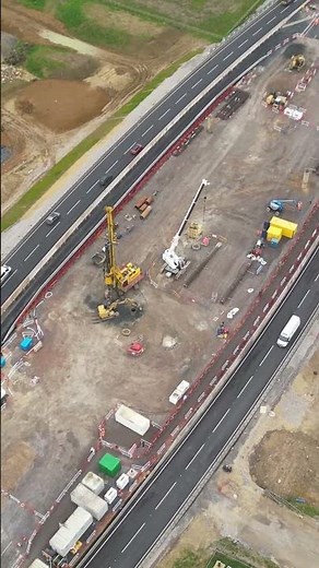 Building a HS2 bridge in-between two major roads #shorts