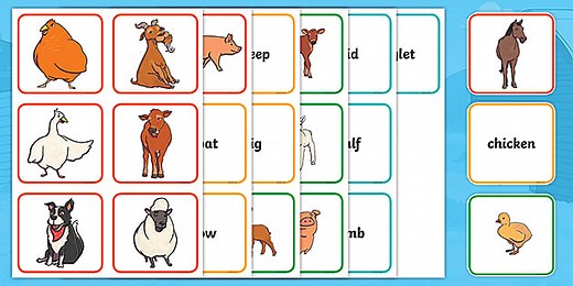Farm Animal Matching Cards