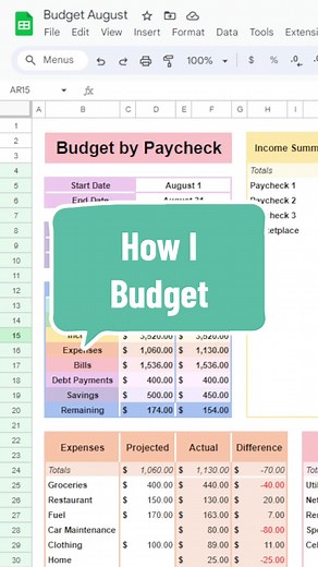 This is how I budget every month. #spreadsheet #GoogleSheets #Budget #familyfinances #BudgetingTool #FinancialGoals #ExpenseTracking #SaveMoney