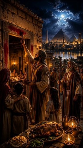 The Blood of the Lamb 🩸✨ | The First Passover | Exodus 12:1–28 #BibleShorts