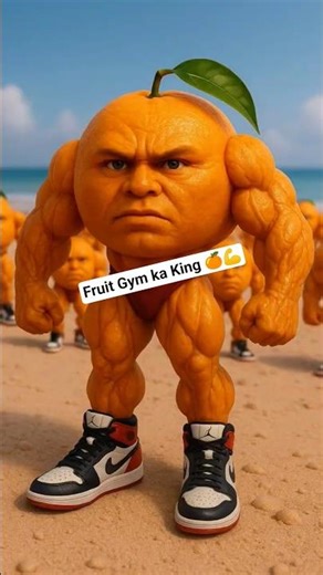 जबरदस्त Orange Bodybuilder 🍊💪 | Funny Fruit Gym | #shorts #viral