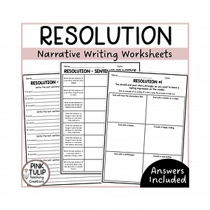 Resolution - Narrative Writing Worksheets - Etsy
