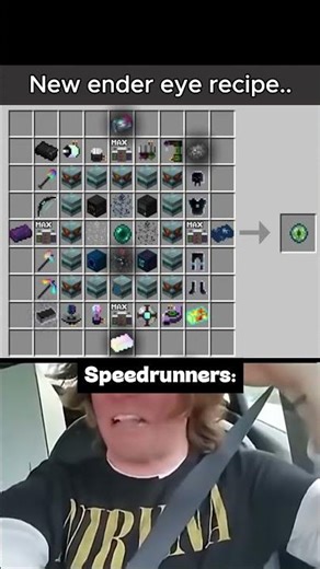 Speedrunners react to the new ender eye recipe #minecraft #shorts #meme