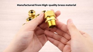 8 Pack 1/2" NPT Brass Pipe Fittings, CSST Male NPT Adapter, Male Threaded Hex Nipple Gas Connector, Brass Propane Conversion Adapter for Grill, Heater, Gas Appliances