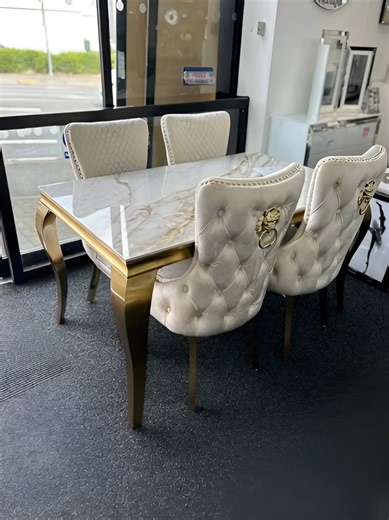 Luxury Marble Dining Table Set | UK 🇬🇧 Transform your dining space with our premium marble dining table set, paired with luxury designer chairs for a truly elegant look ✨ Modern design • Heavy-duty build • Perfect for stylish UK homes 📐 Available Sizes • 1m Square: 100cm (L) × 74cm (H) × 100cm (W) • 1.3m Round: 130cm Diameter × 74cm (H) • 1.4m: 140cm (L) × 74cm (H) × 80cm (W) • 1.5m: 150cm (L) × 74cm (H) × 90cm (W) • 1.6m: 160cm (L) × 74cm (H) × 90cm (W) • 1.8m: 180cm (L) × 74cm (H) × 90cm (W