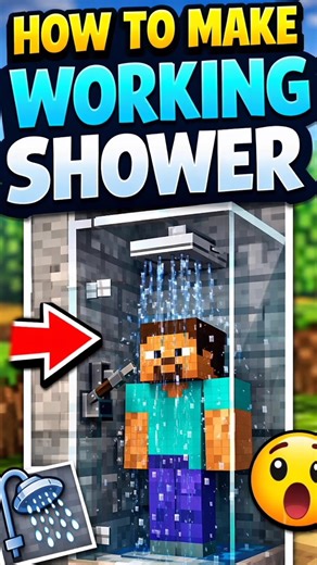 how to make working shower in Minecraft 😲😎🚿