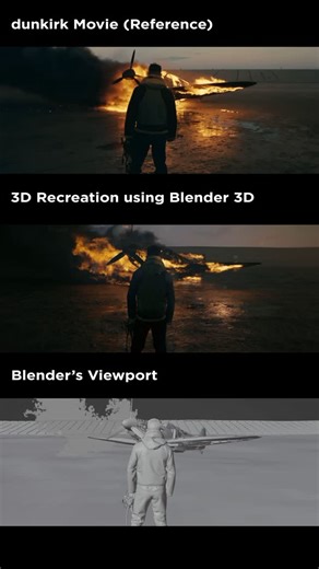 Yeasin Sikder on Instagram: "Recreated the iconic plane burn scene from Dunkirk back in 2024 Looking forward to recreating more of my favorite movie scenes in the future Here’s the software I used to create this: Modeling & Animation: Blender Fire Simulation: Embergen Clothing: Clo3D Textures: Substance Painter Compositing: DaVinci Resolve & After Effects #blender3d #blendercommunity #cgi #3danimation #3dart #environment #embergen #dunkirk #moviecgi"