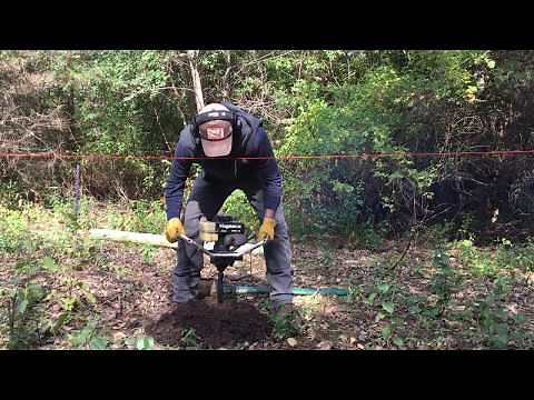 Using an ICE AUGER to Drill Fence Post Holes - Pasture Pig Fencing