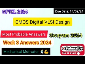 CMOS Digital VLSI Design | Week 3 Quiz | Assignment 3 Solution | NPTEL | SWAYAM 2024