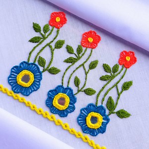 141K views · 1.7K reactions | Beautiful easy hand embroidery border design瑱 | Secret Hand Stitch | Facebook