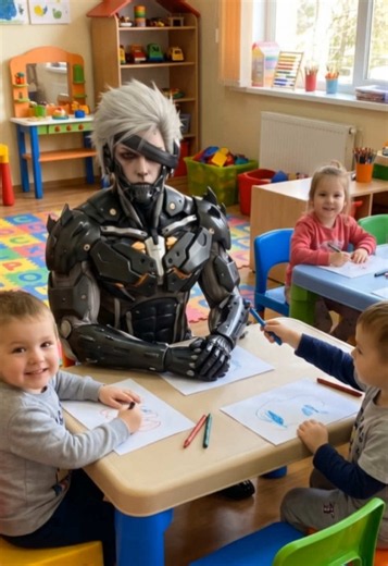 POV: Your therapist said to heal your inner child... ...so they sent Raiden to kindergarten. ✅ Shared crayons ✅ Took a nap ❌ Stopped reliving child soldier trauma #MetalGearRising #Raiden #MetalGear #Gaming #FYP