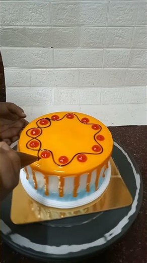 orange colour cake decoration #shortsfeed #trending #viral