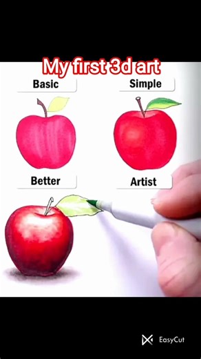🍎✨ 3D Apple Drawing Tutorial | Super Realistic & Easy ✏️🎨 #art #drawing #shorts #easydraw #howtodraw
