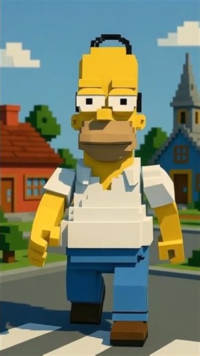 The Simpsons IN MINECRAFT! 🟫 Bart GRIEFING All of Springfield – Total Block Chaos! 💥 #simpsons