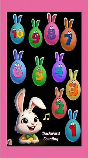 Backward counting number song and the easter eggs #counting #learning