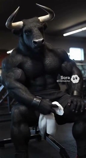 muscular bull bodybuilder #muscle #anthro #furry #muscular #bull #animal #bodybuilding