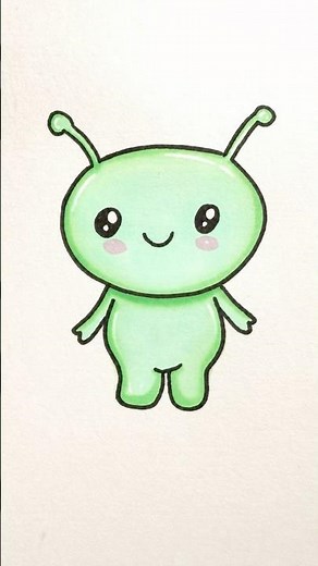 How to draw an alien | easy drawing for kids #simple #art #kidsvideo #diy #space #kidsactivities